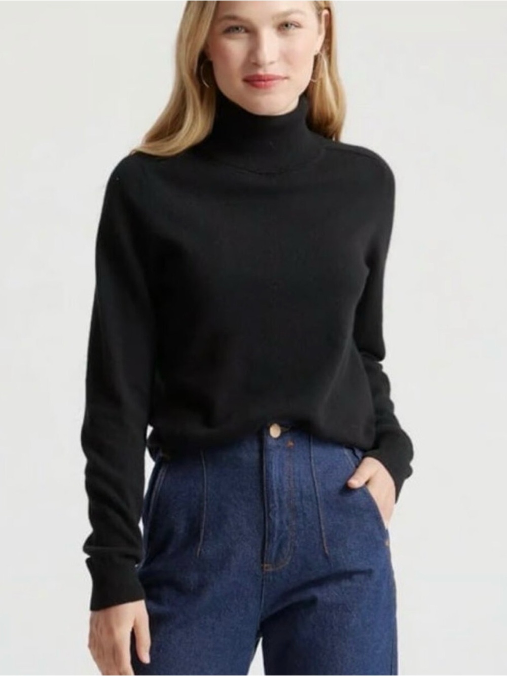 Quince 100% Mongolian Cashmere turtleneck sweater black M